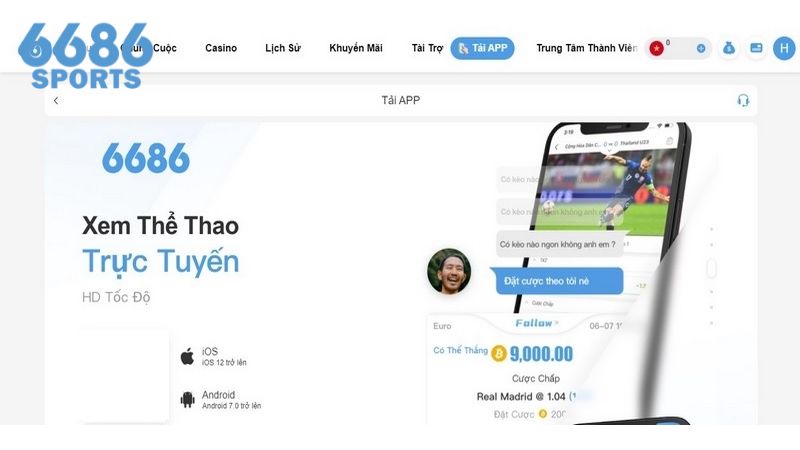 Tải app 6686 trên điện thoại